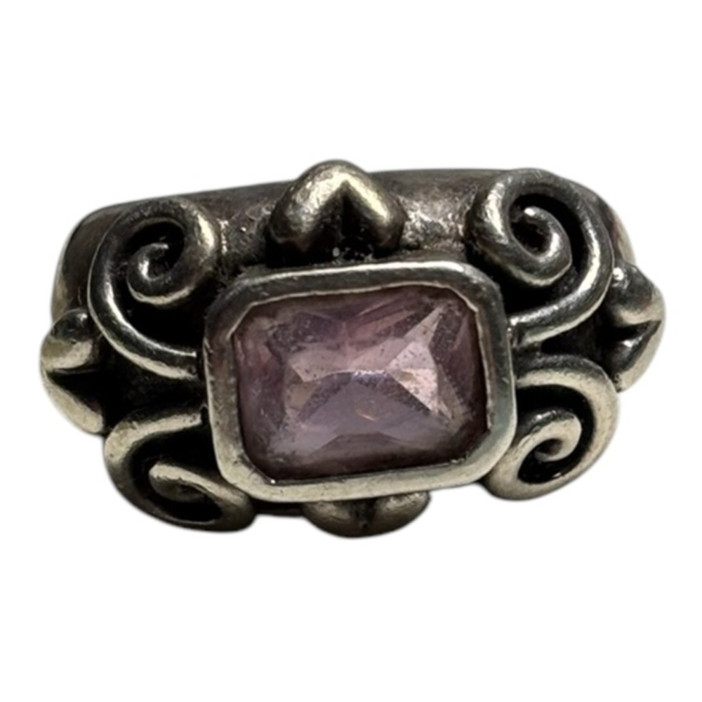 Barse 925 Silver & Morganite Ring Size 7 Handcrafted Artisan Pink Stone Ring